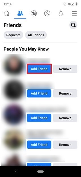 Facebook contact suggestions