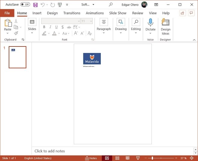 File converted to PowerPoint