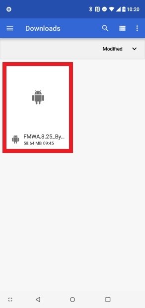 Finden und öffnen Sie das heruntergeladene APK