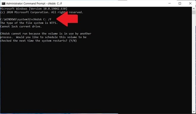 Fix errors from the command prompt
