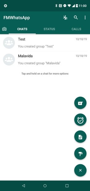 Schermata Chats di FMWhatsApp