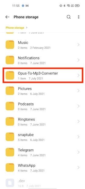 Folder where the conversions are stored