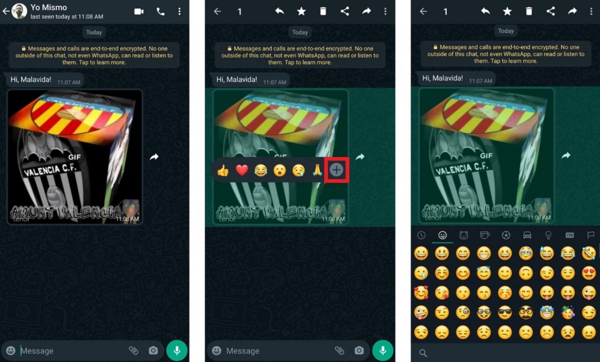 Befolge diese Schritte, um jedes Emoji zu verwenden, wenn du auf WhatsApp-Nachrichten reagierst