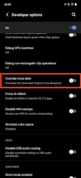 Dark Mode forcieren