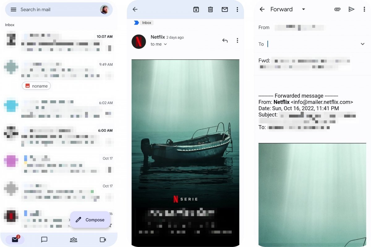 Android向けGmailでメールを転送する