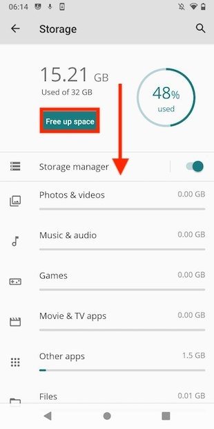 Free space on Android