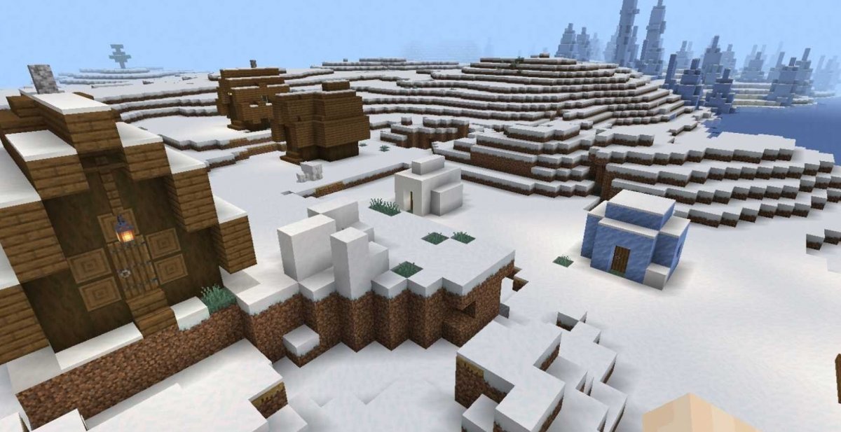 Aldeia congelada no Minecraft