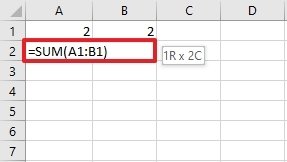 Function completed with a range of cells