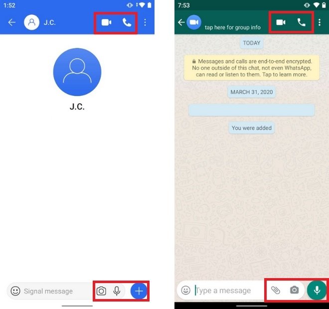 Fonctions dans chacune des deux applications