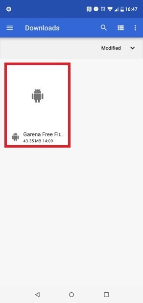 Garena Free Fire’s downloaded APK