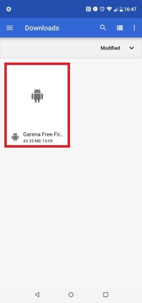 APK di Garena Free Fire scaricato