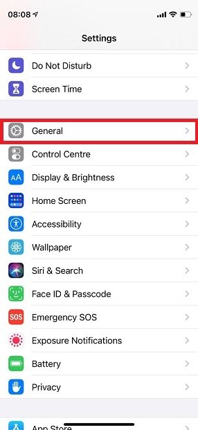 General iOS settings