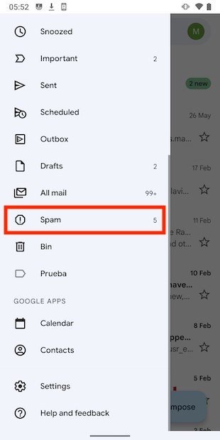 Gmail’s spam tray