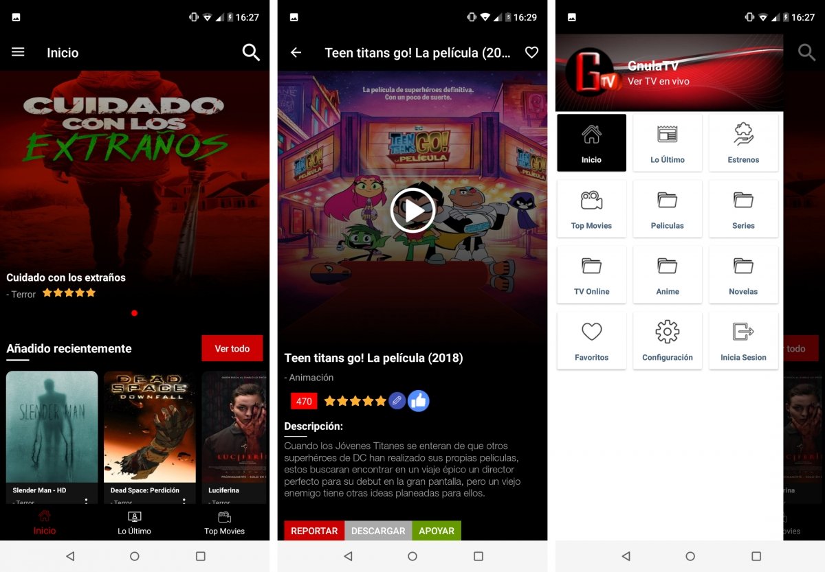 Gnula en Android no tiene nada que ver con la web