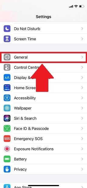 Go to the general settings