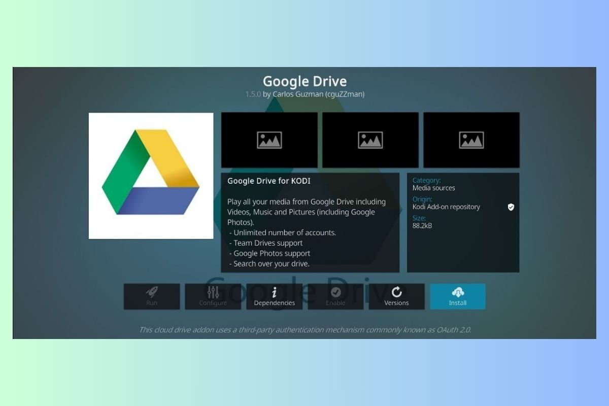 Add-on do Google Drive para Kodi