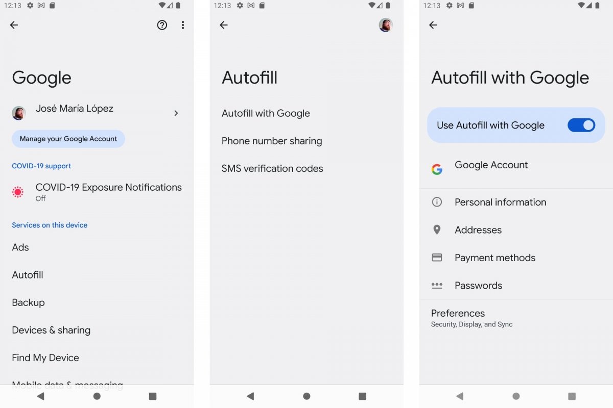 Compilazione automatica delle password di Google