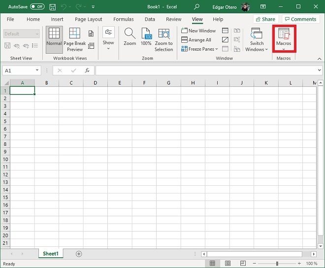 excel button for macro mac