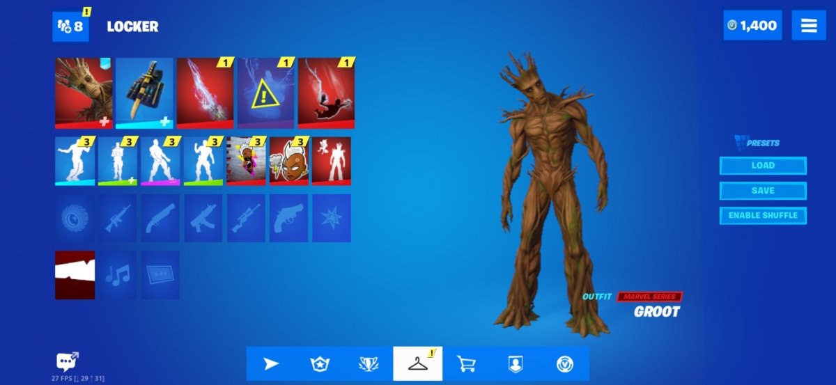 Groot se puede camuflar fácilmente entre árboles