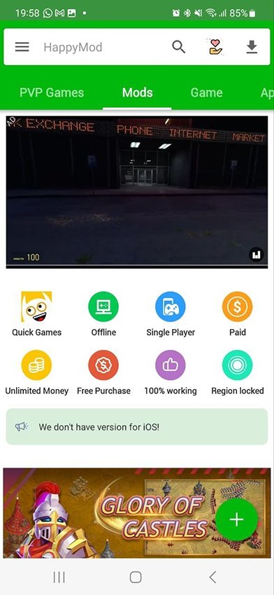 HappyMod est juste une boutique où vous pouvez télécharger des mods pour des jeux et des app