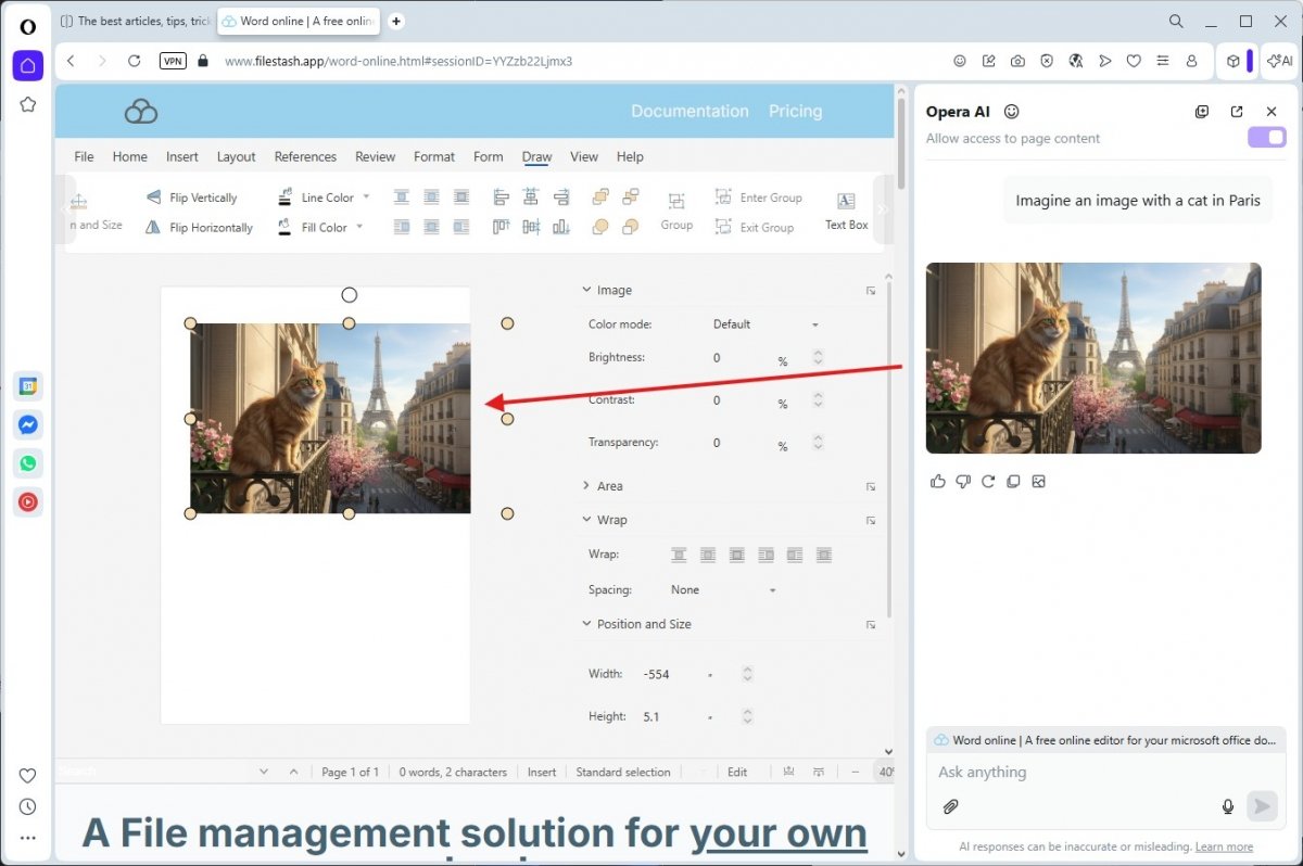 横に画像生成も可能なチャットボットがあるのは一部のワークフローにぴったりです