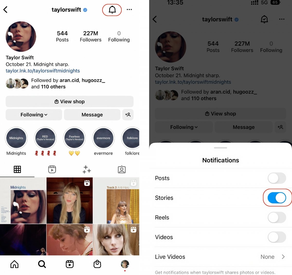 Como ativar as notificações de stories no Instagram