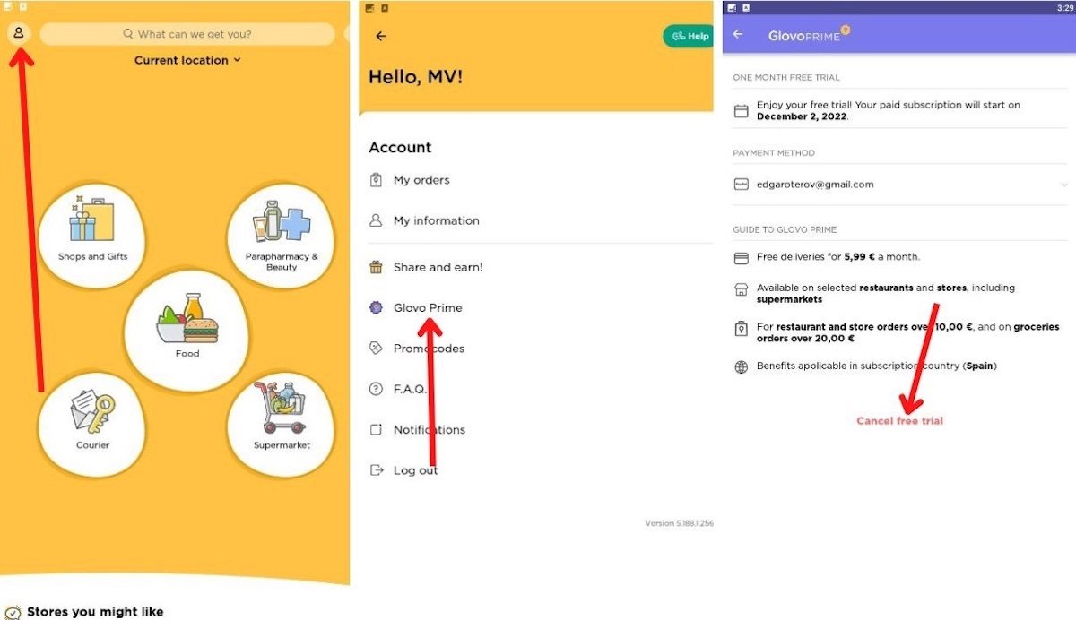 Como cancelar o Glovo Prime passo a passo