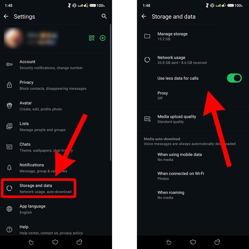 How to control the data usage of WhatsApp calls