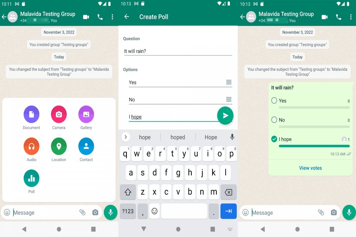 Une astuce WhatsApp pour créer un sondage