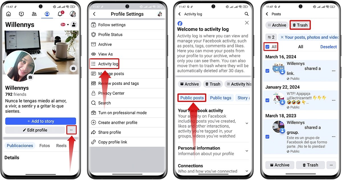 How to delete your Facebook posts from your phone