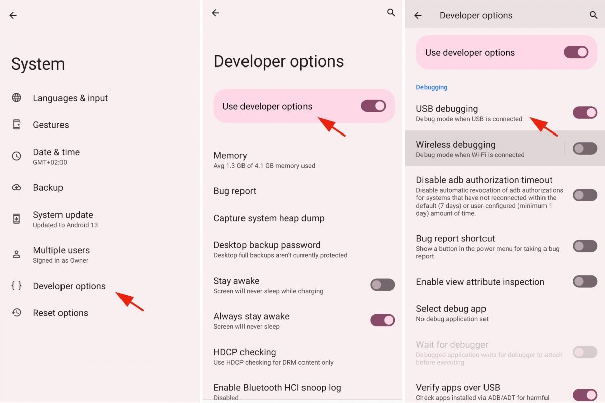 Ativar a depuração por USB do Android