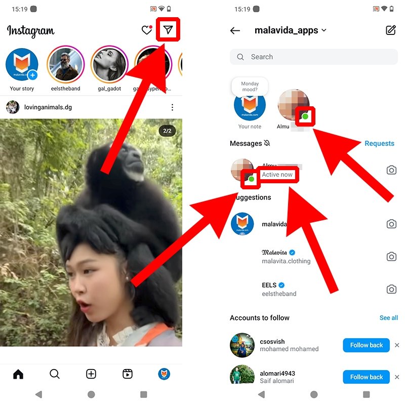 Como saber se alguém está online e ativo no Instagram