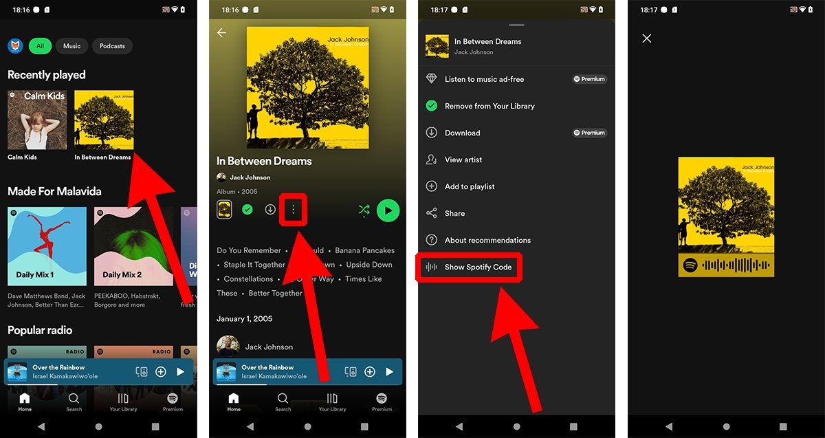How to generate and share the Spotify code for songs, albums, artists and playlists