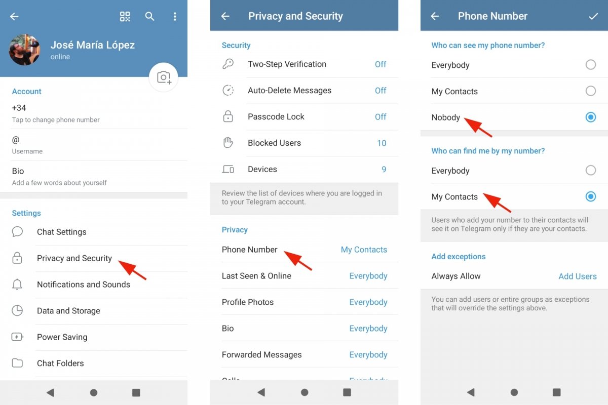 How to hide your phone number on Telegram