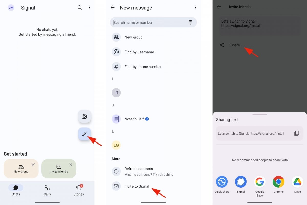 How to invite friends to Signal