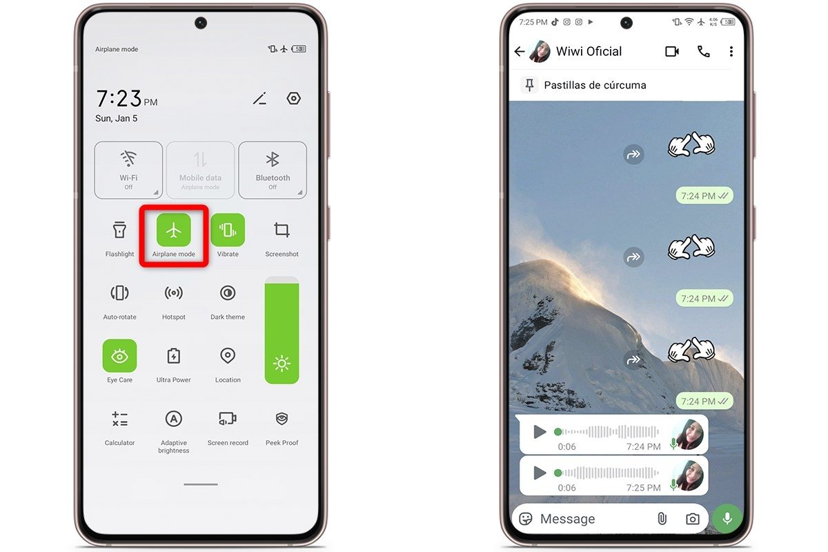 Truque para ouvir áudios do WhatsApp sem que saibam usando o modo avião