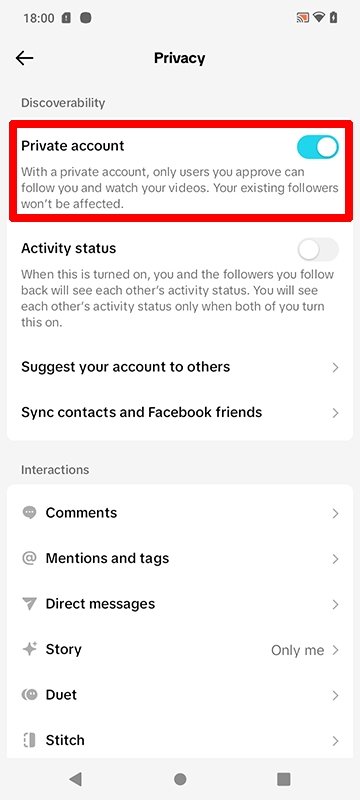 Como tornar sua conta privada no TikTok