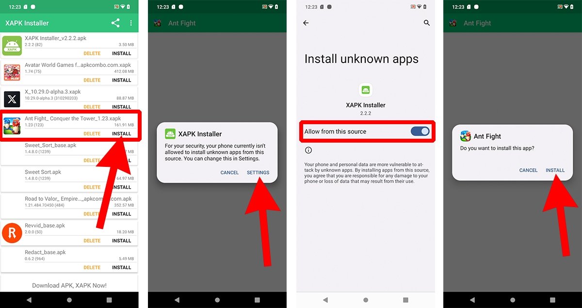 How to open and install an XAPK file on Android