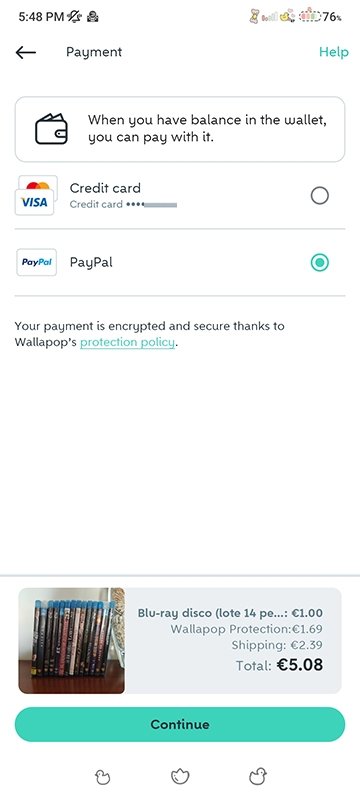 Wallapopの買い物を支払う方法