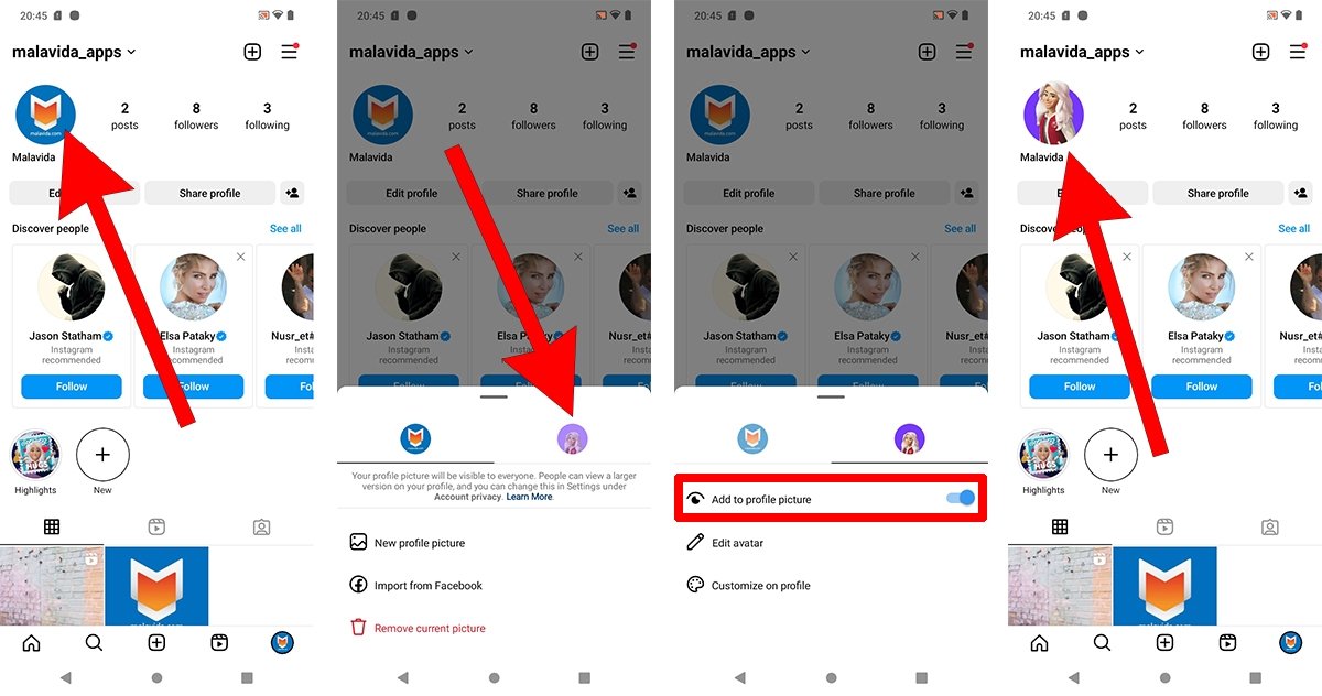 How to put a dynamic profile photo with your avatar on Instagram