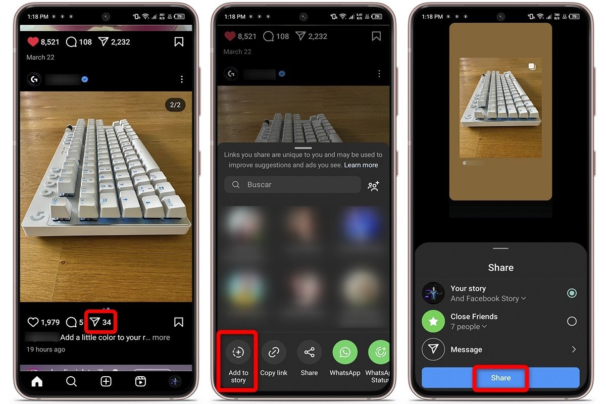 Comment reposter des photos et des vidéos sur Instagram - Applications mobiles