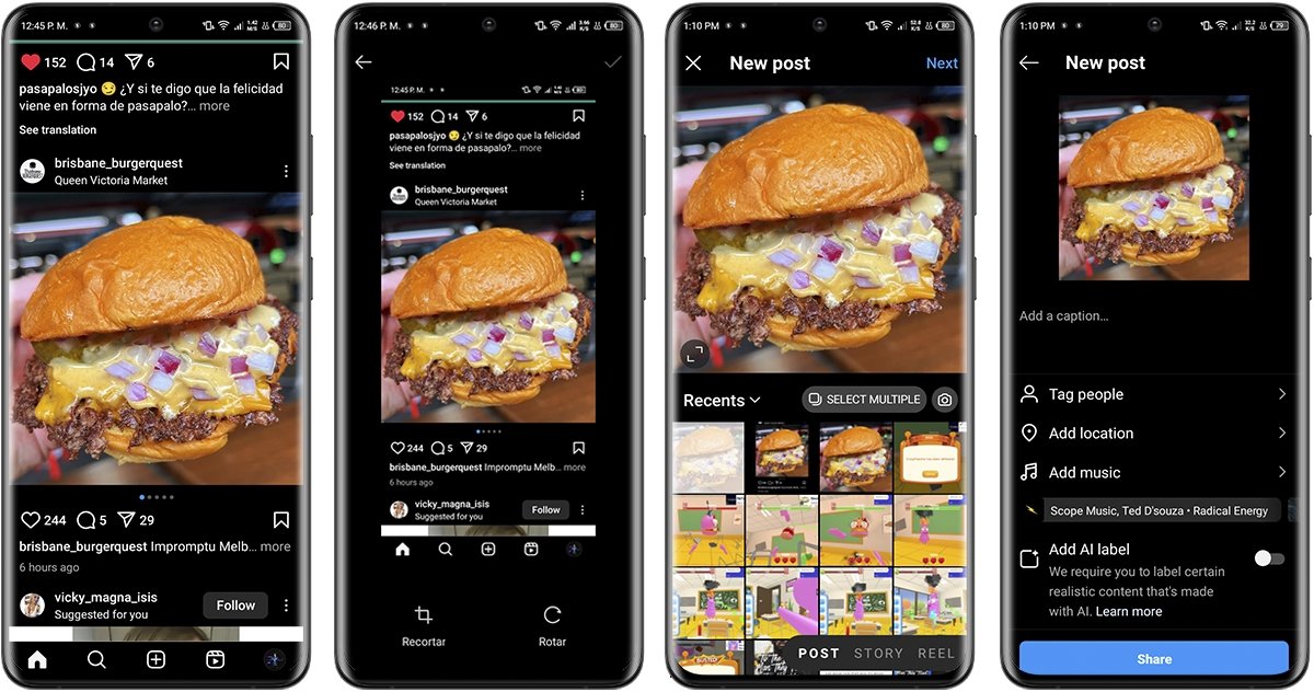 Comment reposter des photos et des vidéos sur Instagram - Capture d'écran