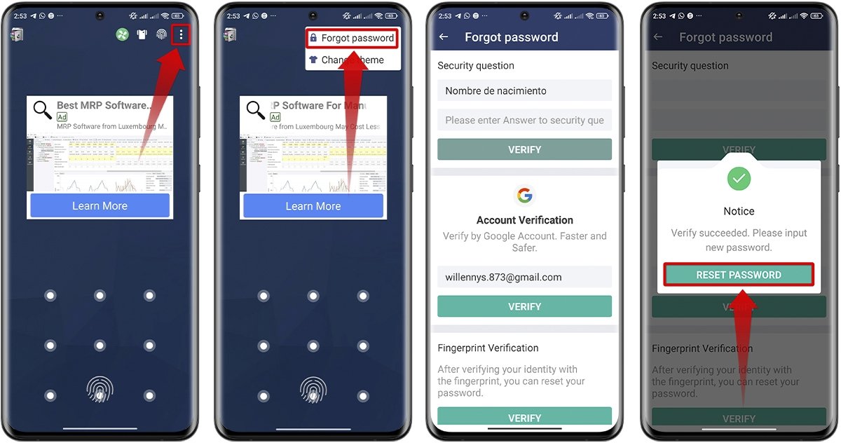 How to reset the AppLock password to recover locked apps and files