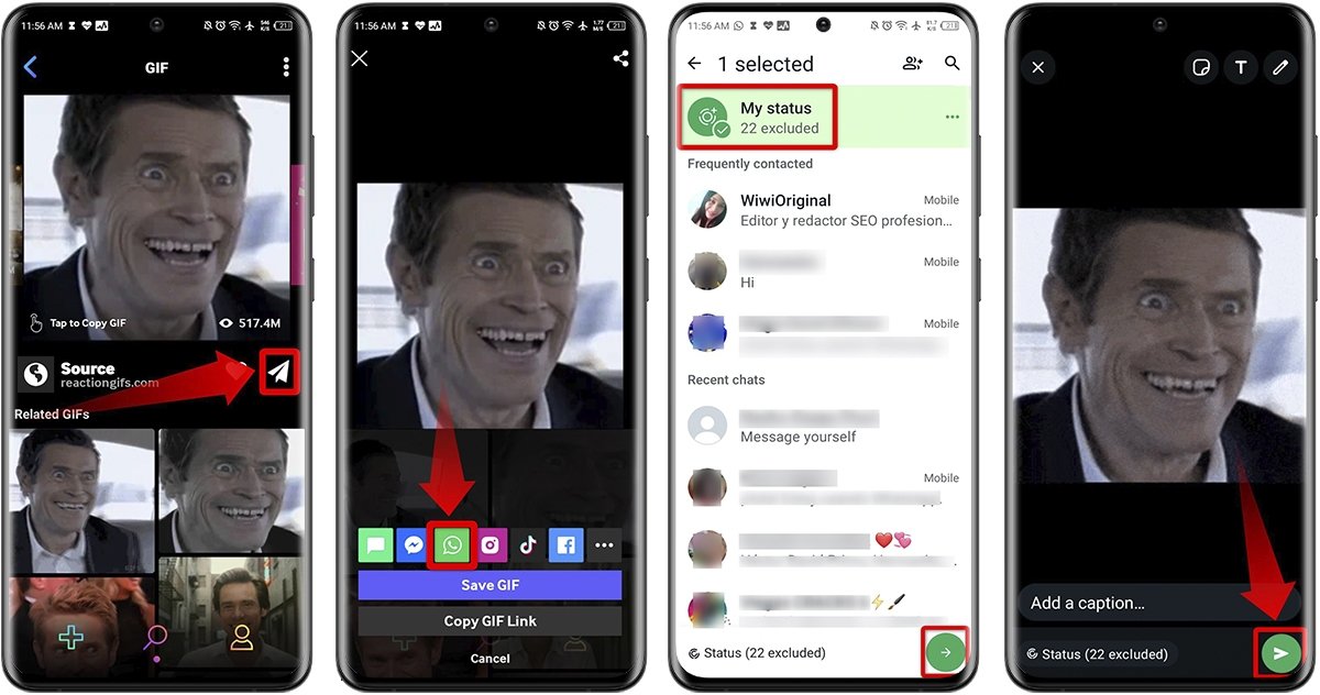 Comment utiliser un GIF comme statut WhatsApp à partir d'une application ?