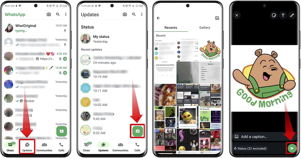 How to use a GIF from your gallery as a WhatsApp status
