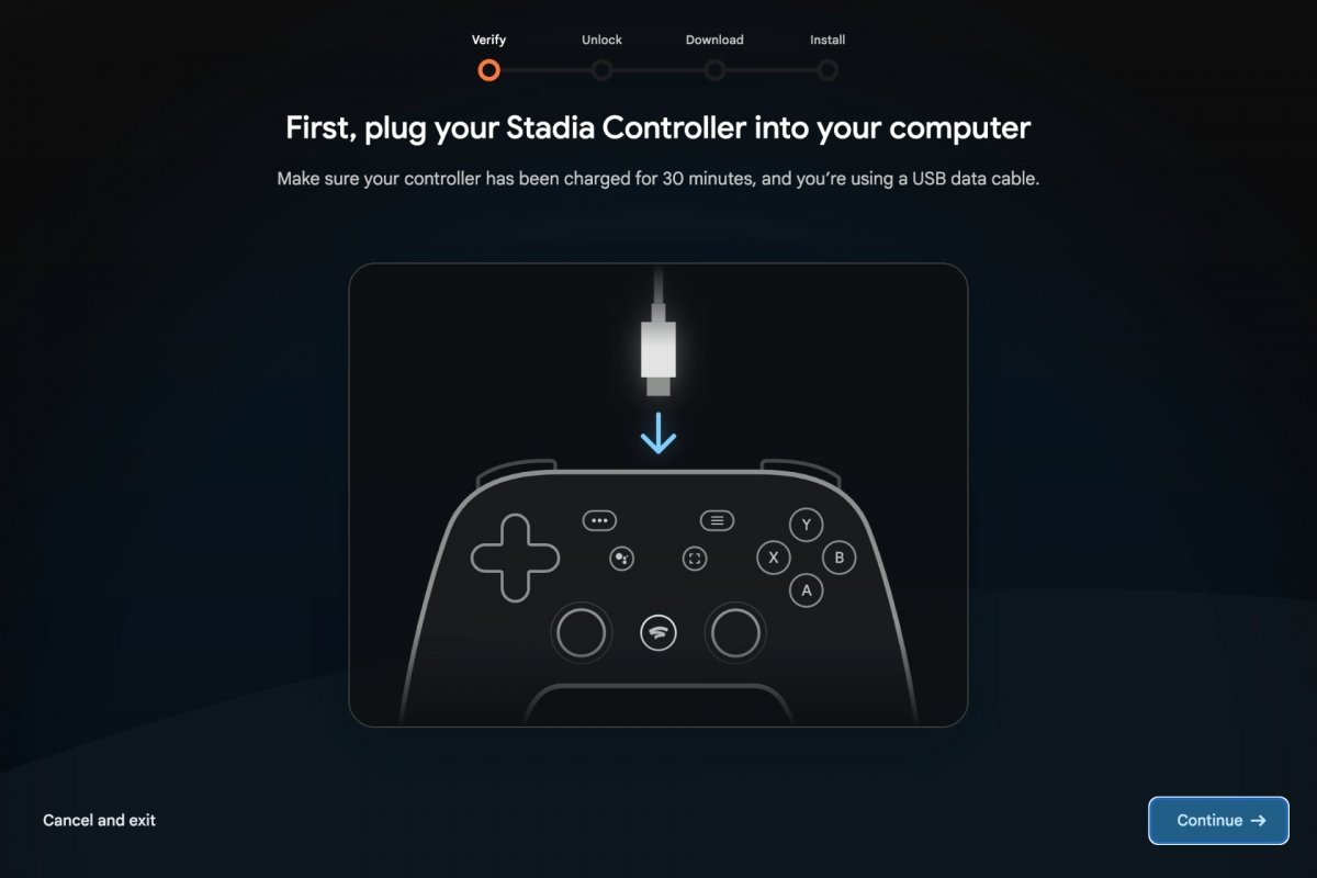 How to verify the Stadia controller