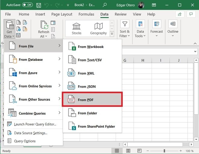 How to convert PDF to Excel