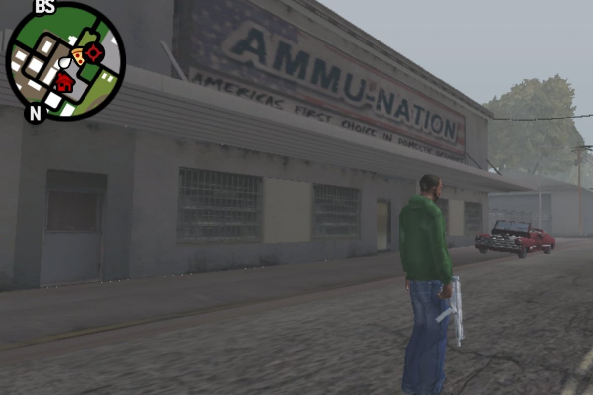 In a weapon store in GTA San Andreas