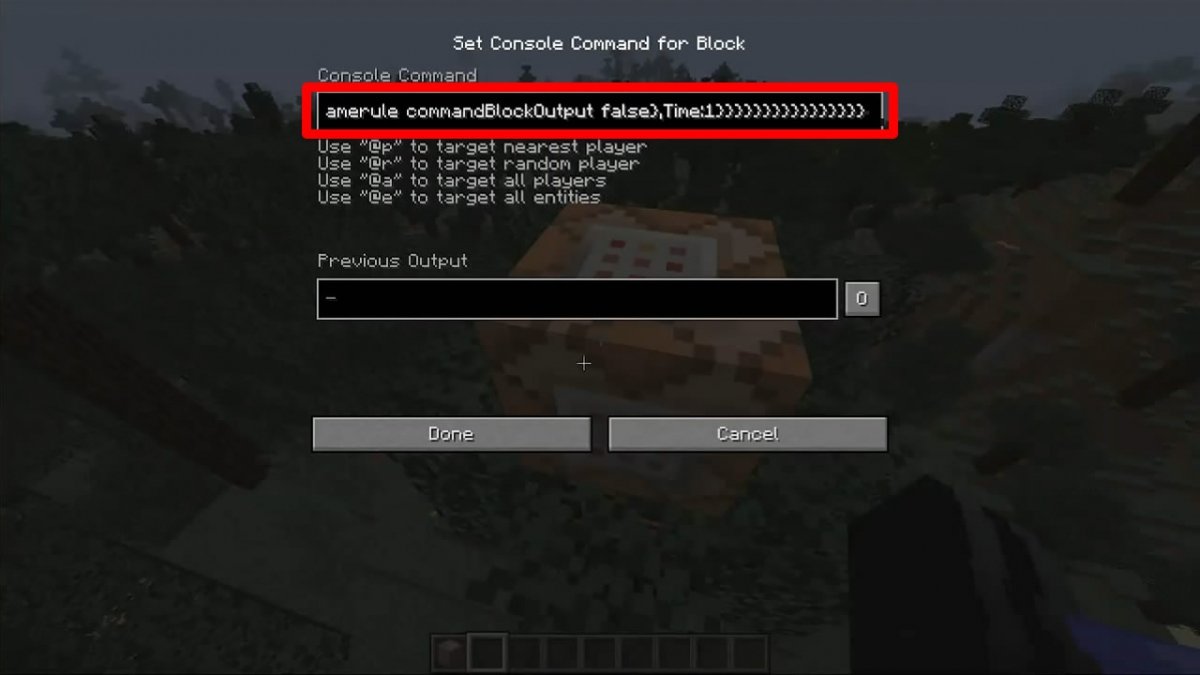 In Console Command, paste the entire command
