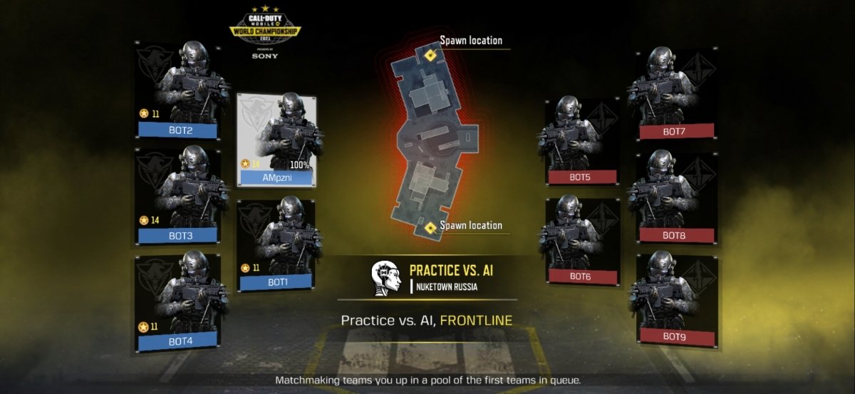 En Práctica contra IA te enfrentas a un equipo de bots